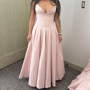 House of CB Pink Strapless Sweetheart A-line Dress